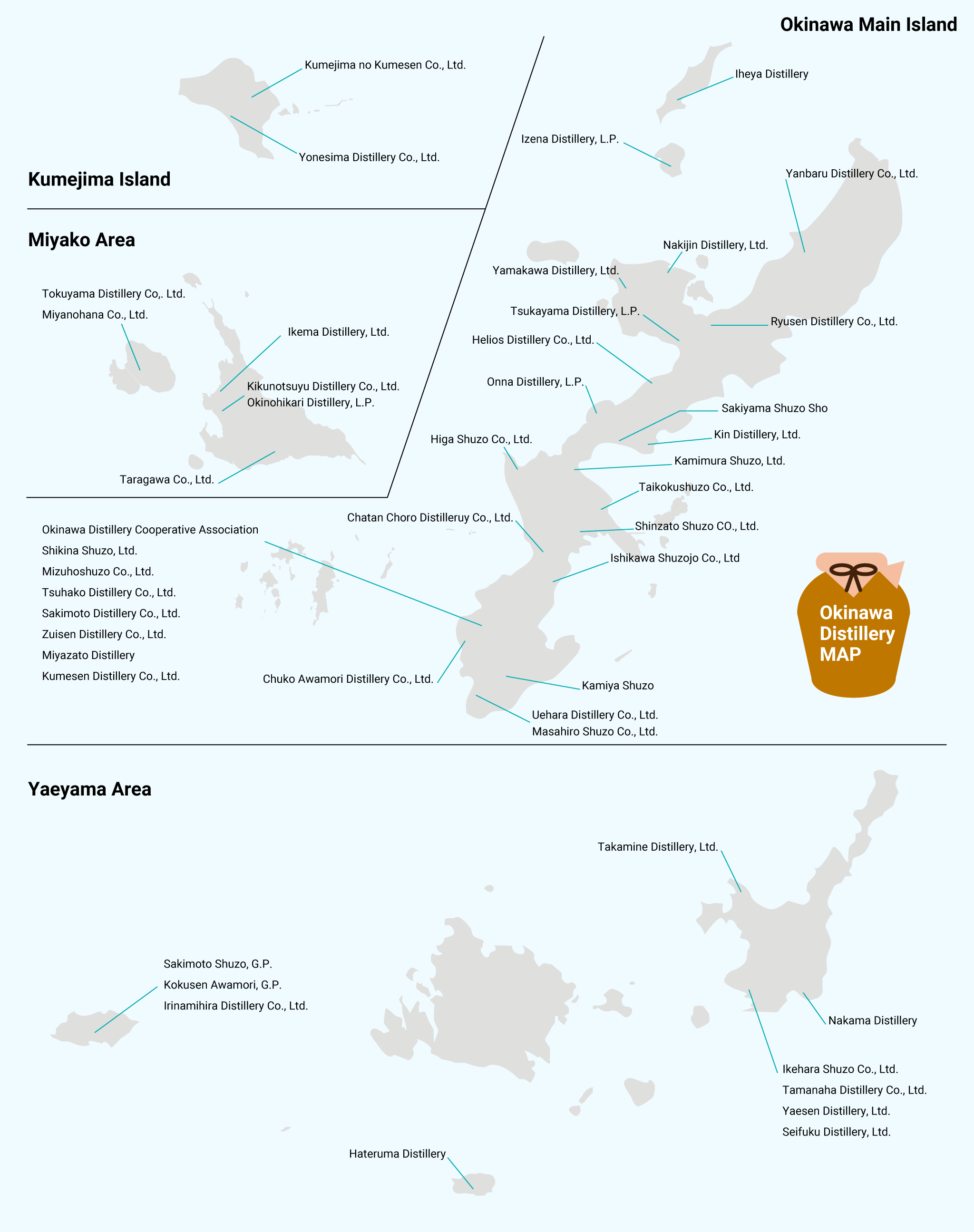 awamori distillery map okinawa