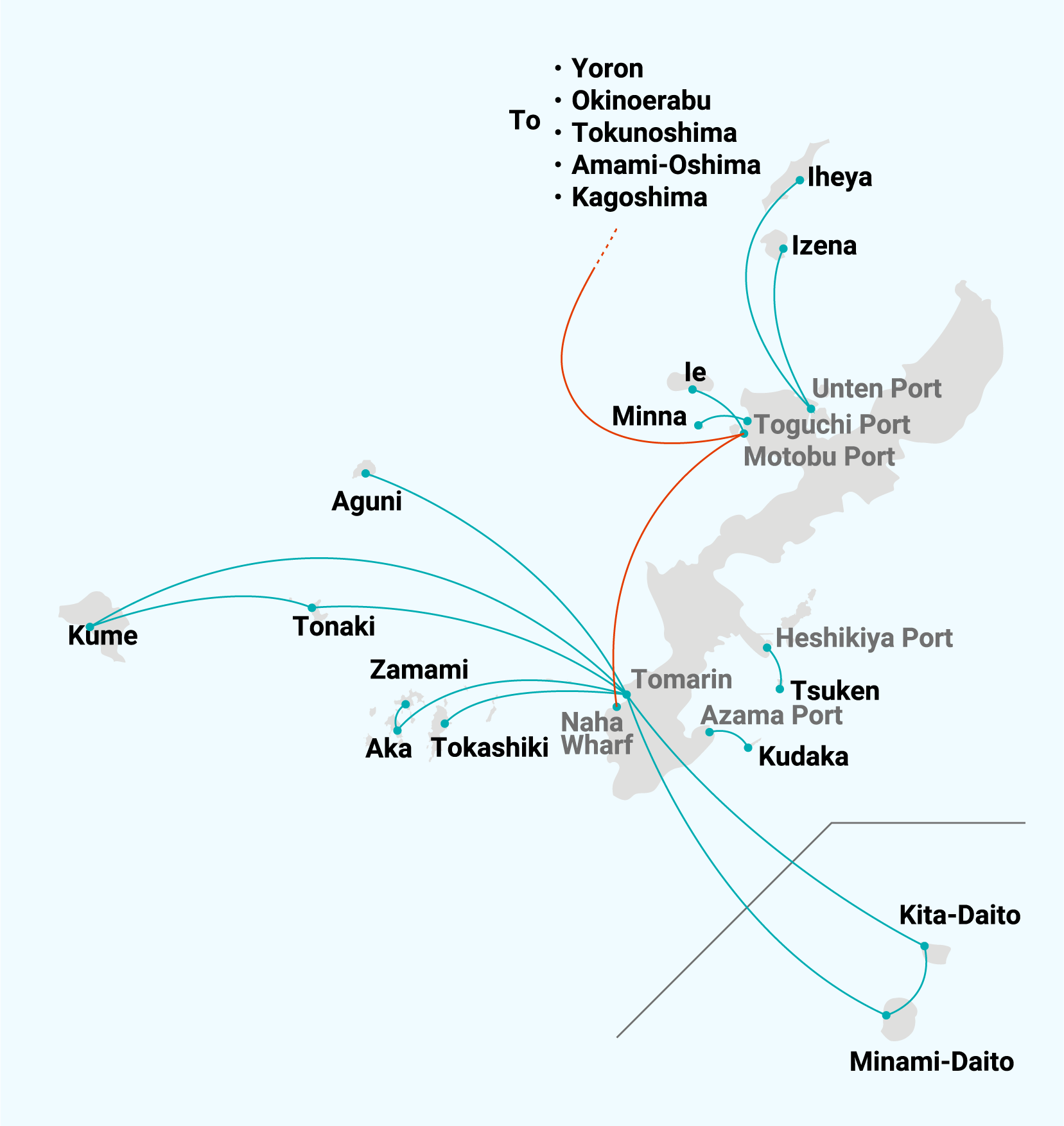 map ferries islands